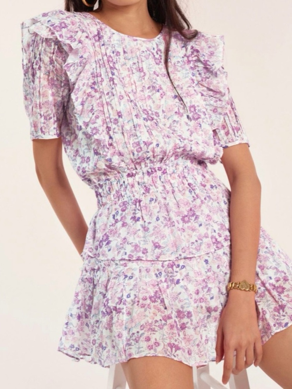 LoveShackFancy Natasha Dress Purple Iris